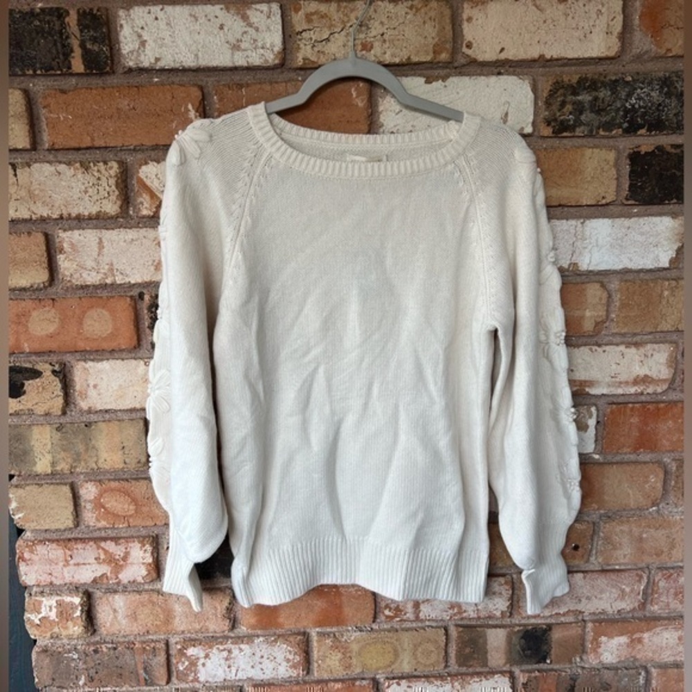 NWT Ann Mashburn Embroidered Wool Sweater